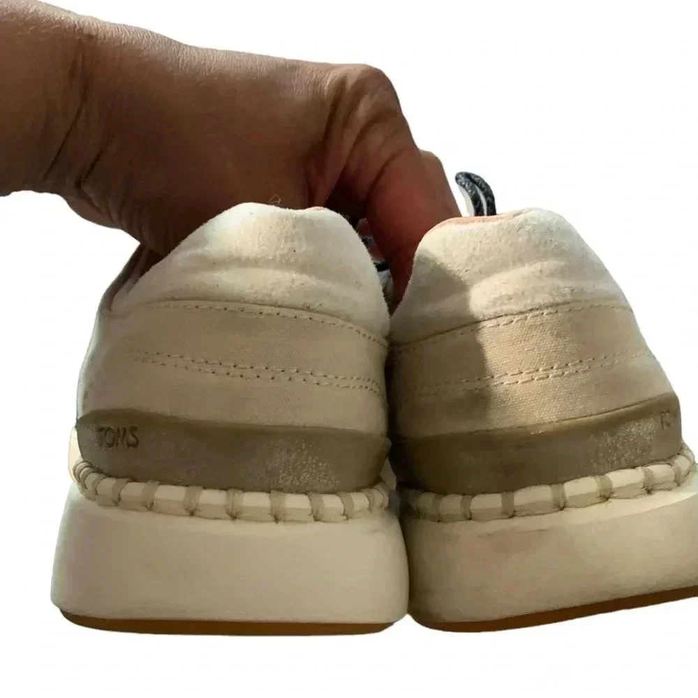 Toms ~ Arroyo Athletic Sneakers Tennis Shoes Navy Blue & Cream Size 8 Women’s